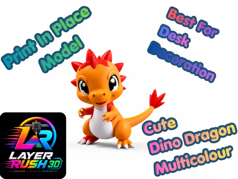 3D Printed Cute Dino Dragon For Desk Decoration !!!!