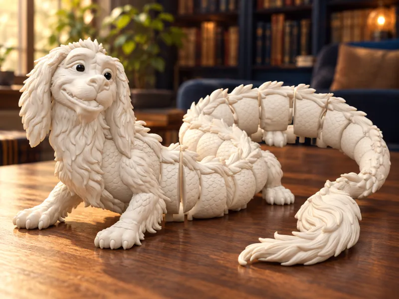 Falkor Articulated Luckdragon · Print-in-Place - Dog Dragon
