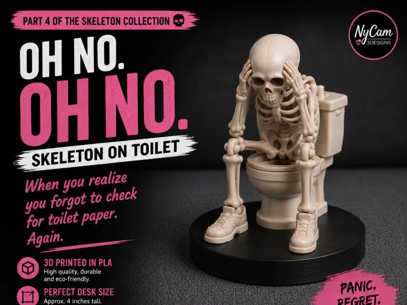 oh no Skeleton on the toilet