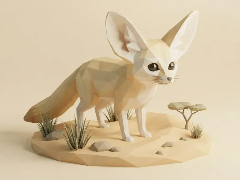 Low Poly Fennec Fox