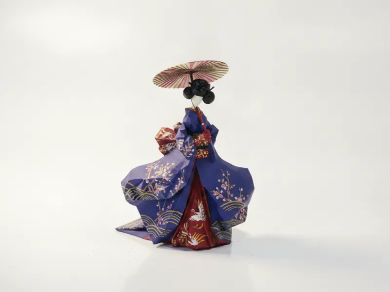 Geometrische Geisha-Figur Japanische Kunst 3D-druckbar