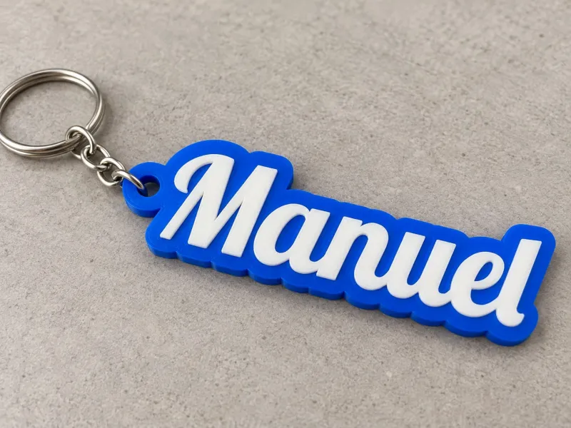 Gepersonaliseerde Sleutelhanger Naam Manuel 3D Sleutelhanger