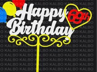 Happy 69th Birthday Cake Topper