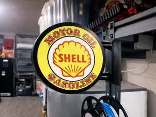 Shell Motor Oil Pub Sign 2-Sided 3D Printed Garage