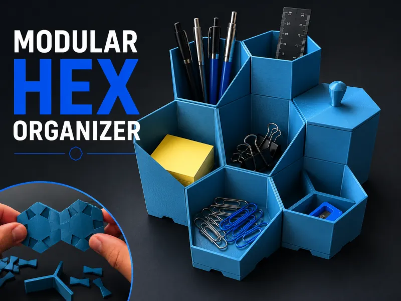 Modulaire Zeshoekige Bureau-Organizer | Volledig Aanpasbaar & In Elkaar Te Klikken