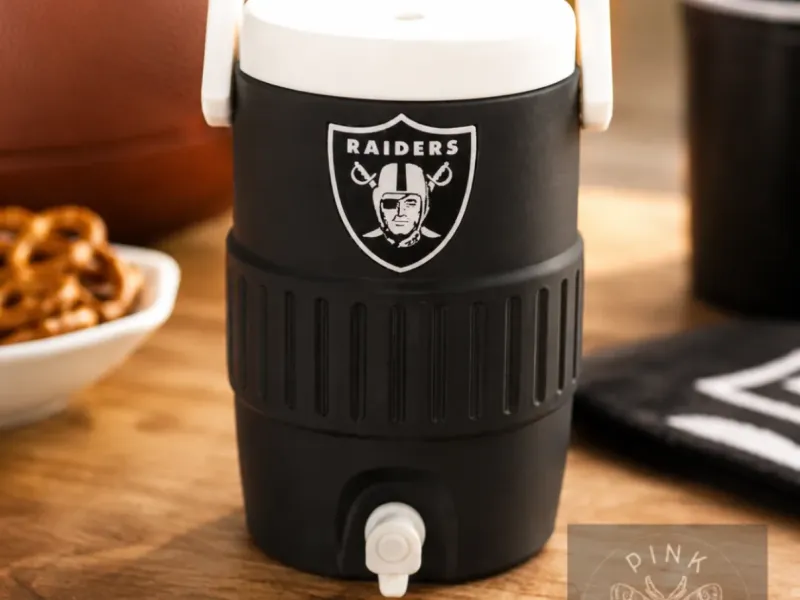 Raiders koozie jug pop can cooler 12 oz