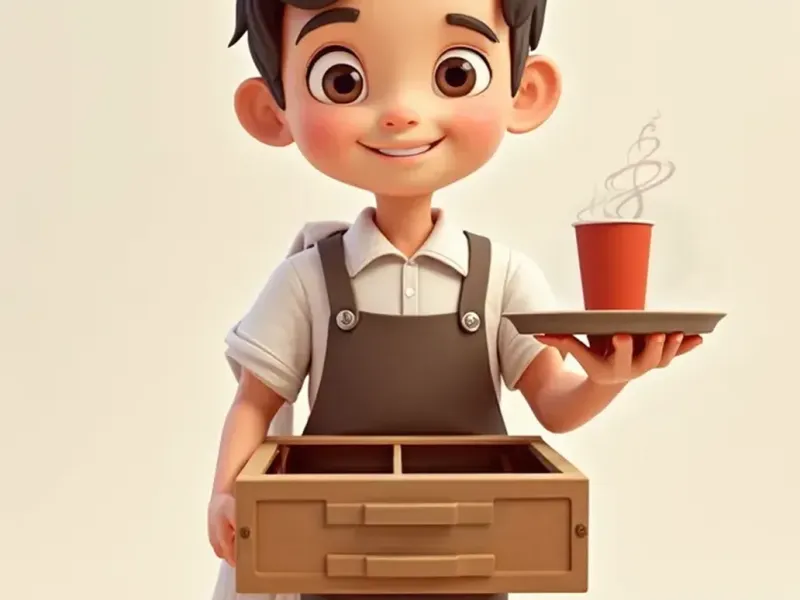 Rawi – The Café Boy with Tray and Storage Compartment