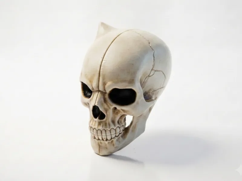 Halve Schedel Sculptuur Gotische Decoratie 3D Printbaar