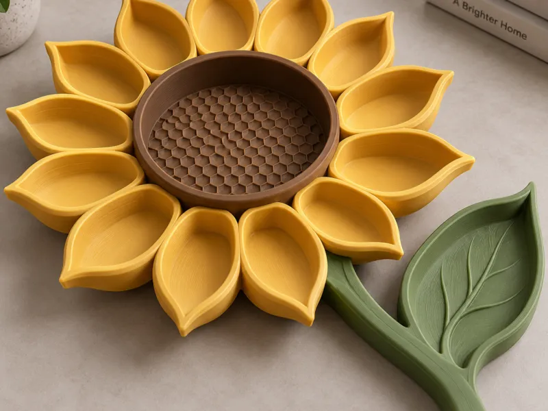 Piatto svuotatasche a forma di girasole - Vassoio per anelli floreali e gioielli