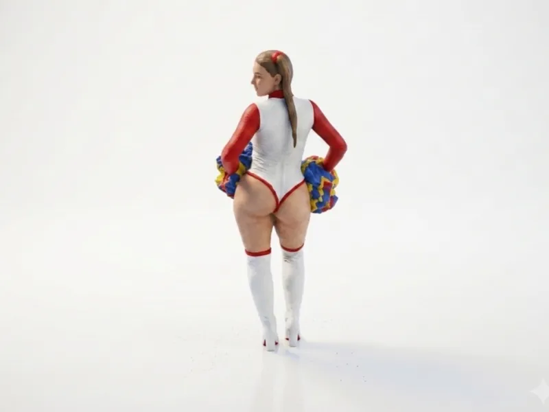 Cheerleaderfiguur Vrouwelijk Figuur 3D Printbaar