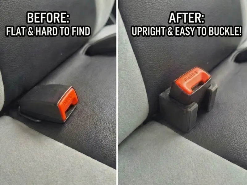 Universal seat belt buckle holder