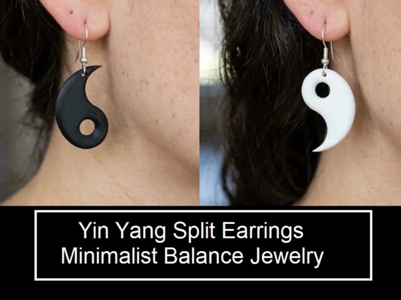 Yin Yang Split Oorbellen - Minimalistische Balanssieraden