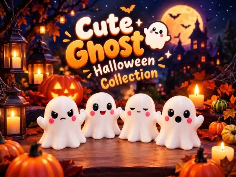 カワイイゴースト ハロウィン - 4体のミニゴースト