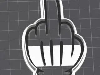middle finger Cookie Cutter – 3D Printable STL for Baking