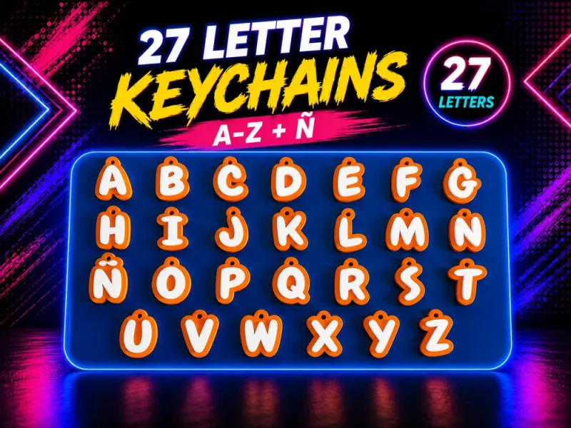 27 LETTER KEYCHAINS — A-Z + Ñ