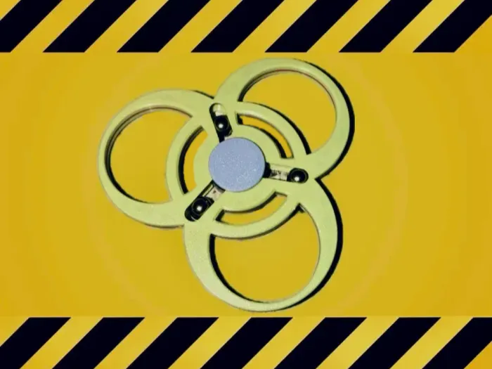 Biohazard Fidget Spinner – Weighted Triple Bearing Design