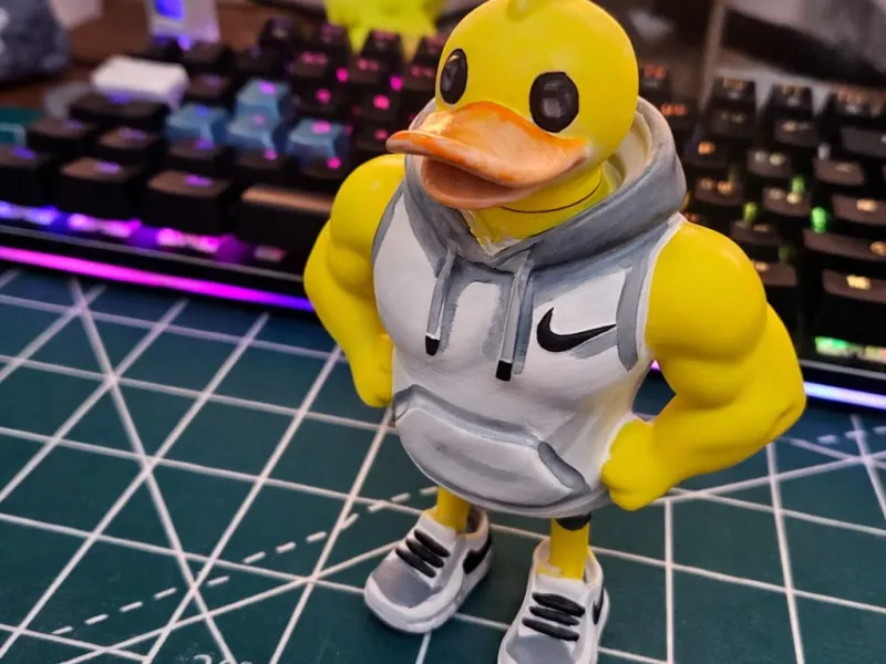 Fitness Duck – 3D Printed Collectible Figure (4-Piece Assemb