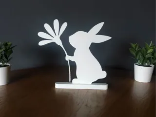 Gentle Rabbit with Flower - Easter