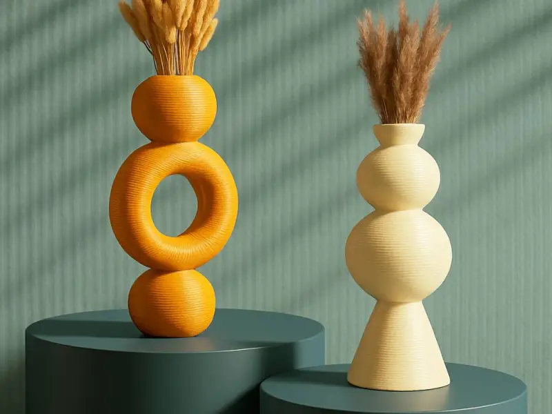 Minimalist Circular Vase Set, 2 pcs. Vases Bundle