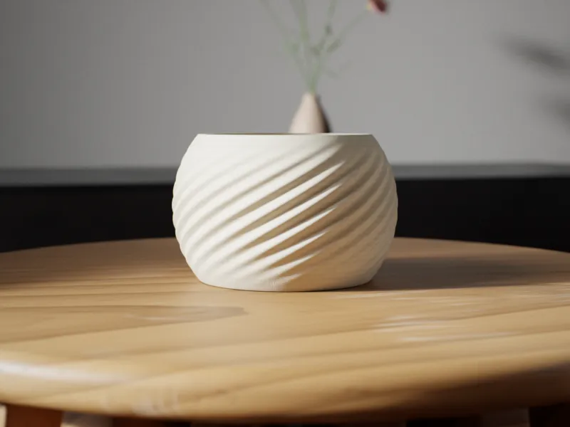 Globe Vase – Ribbed Compass Design, 150 mm Desk Decor