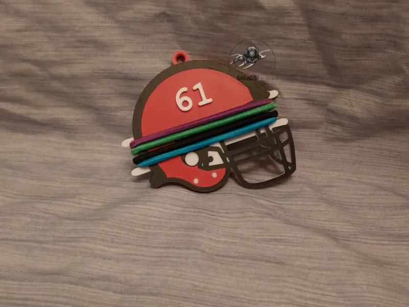 football helmet  ponytail hair tie