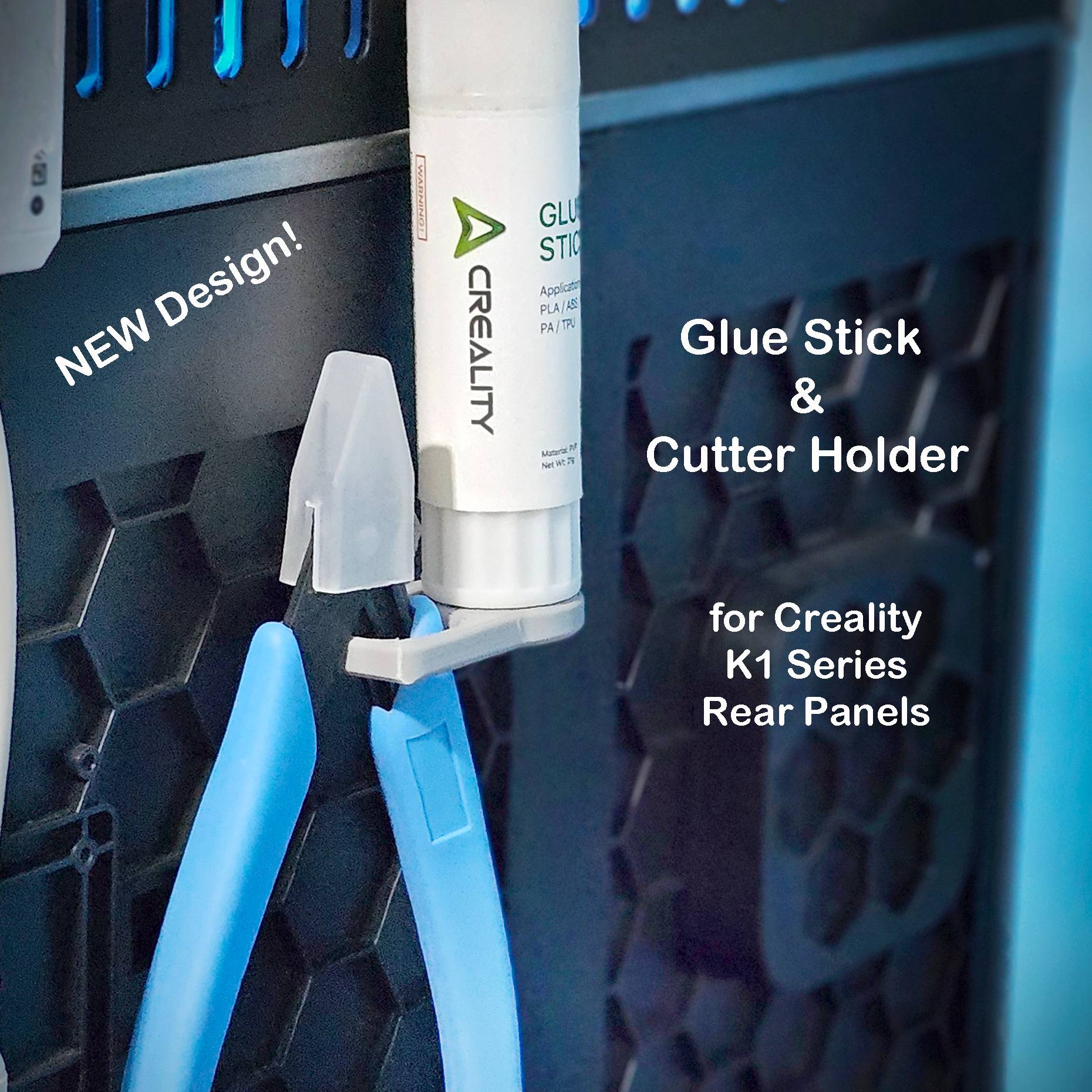 Gluestick & Cutter Holder for Creality K1 Series Rear Panels