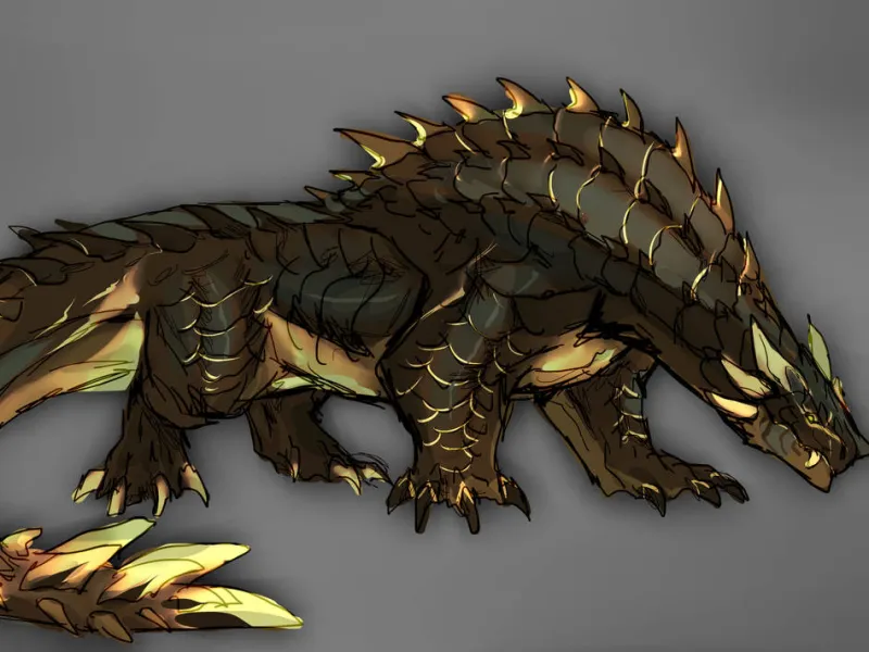 spiky ground dragon with crests