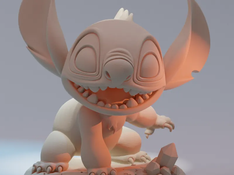 Cute Stitch Chibi Figurine - High Detail 3D Print Model