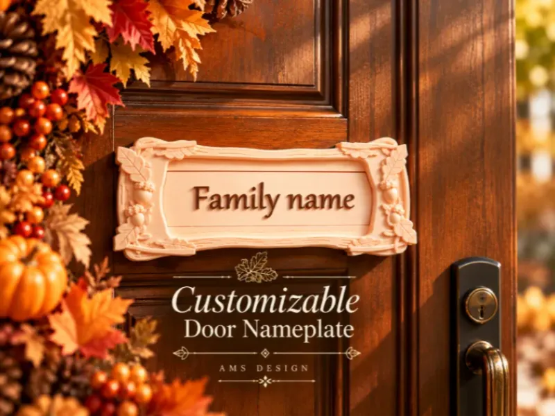 Autumn Door Nameplate – Customizable