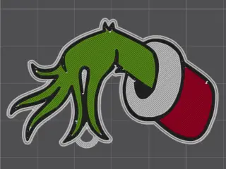 Grinch ornament hand keychain - llavero mano del Grinch