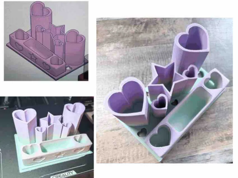 Heart & Star Pen and Makeup holder / organizer