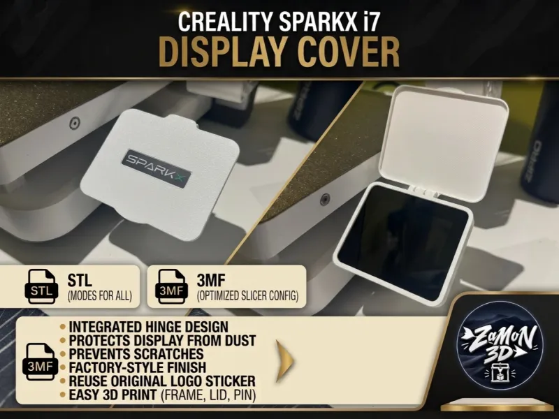 غطاء شاشة SparkX i7 مع تجويف لملصق الشعار🖨️