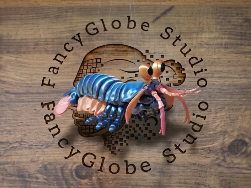 🦐 Peacock Mantis Shrimp – Semi-Realistic Articulated