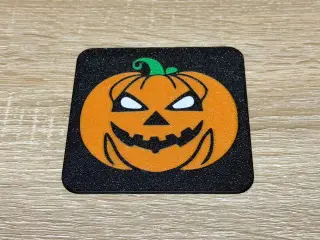 Square coaster halloween pumpkin 1