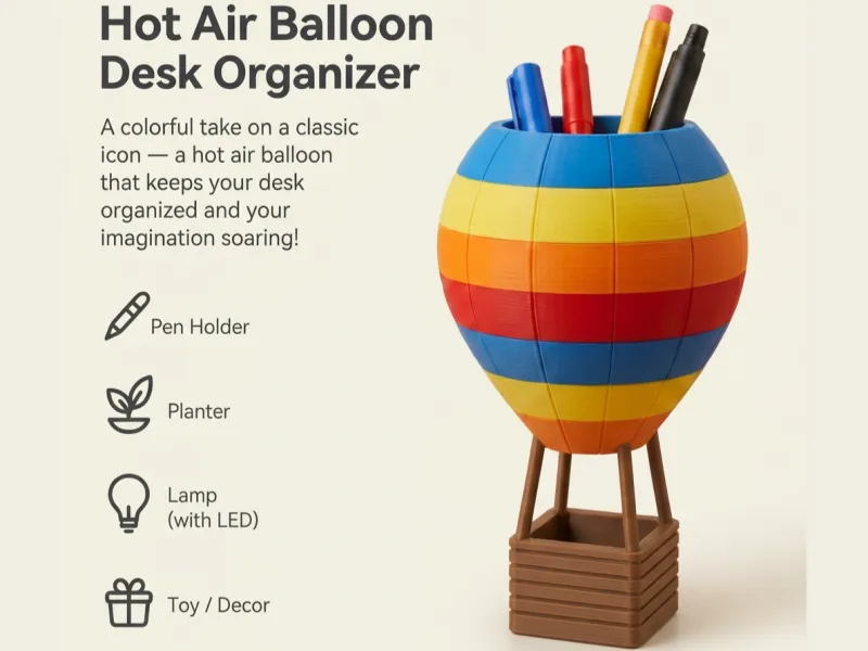 Organizador de Mesa Balão de Ar Quente