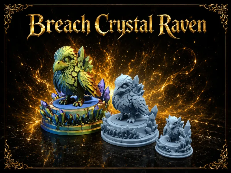Corvo de Cristal de Brecha – Miniatura de Exibição para RPG e DND