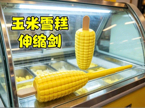 Corn ice cream stick with retractable sword玉米雪糕伸缩剑