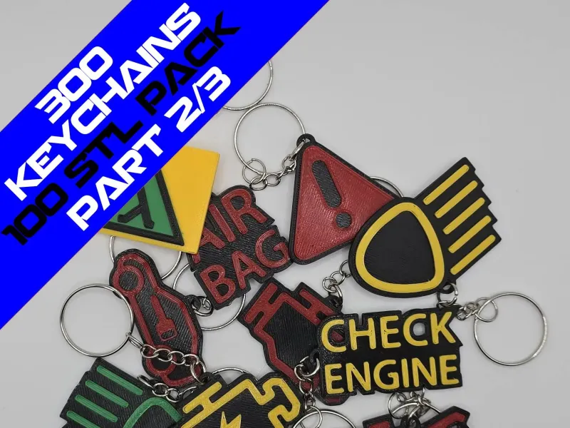 300 Car Dashboard Symbols Keychains - Part 2 (101-200)