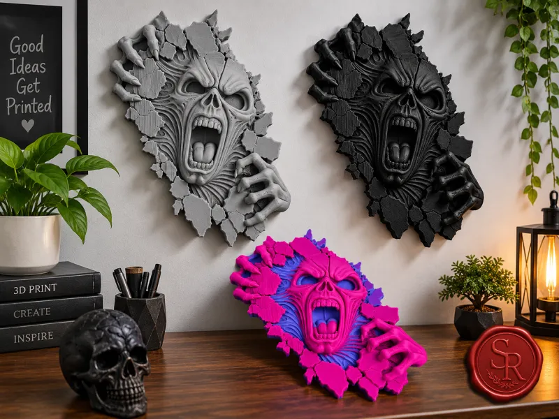 Screaming Skeleton Wall Face