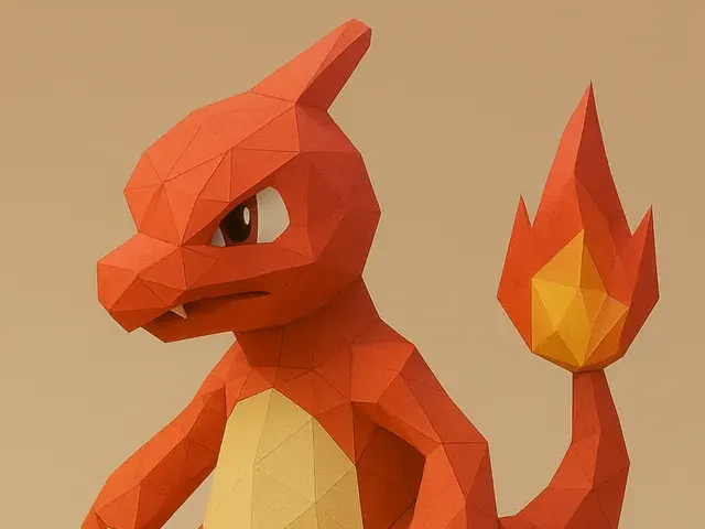 #005 Charmeleon – Low Poly Pokémon