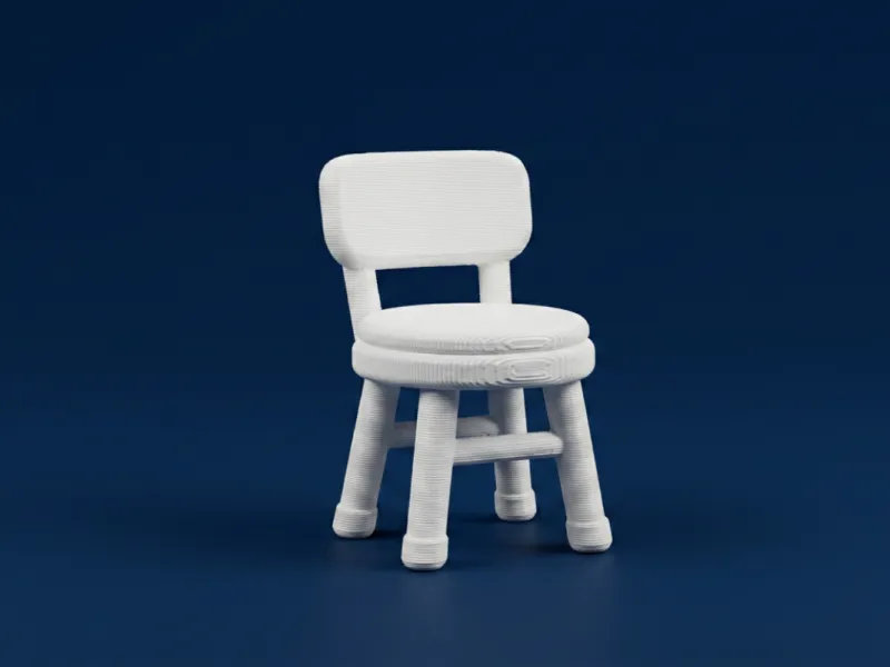 Modelo 3D de Banqueta Redonda para Casa de Bonecas