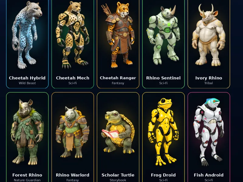 Creature Kitbash Collection – High-Poly Fantasy & Sci-Fi