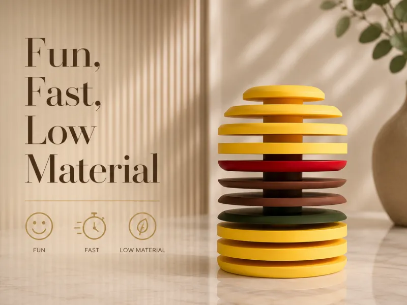 Geometric Stackable Burger | Fidget & Easy Print