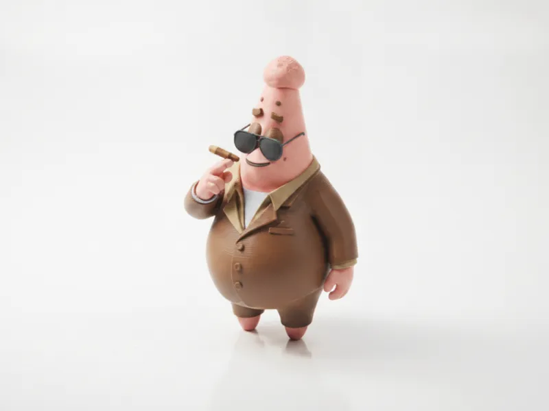 Estatueta do Patrick Fumando Desenho Animado Imprimível em 3D