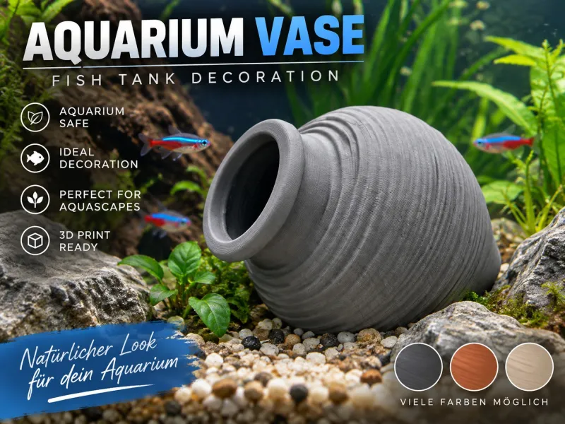 Vaso per Acquario / Anfora – Decorazione Subacquea Scanalata