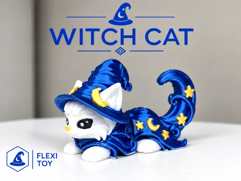 ハロウィン 魔女猫 フレキシブル可動玩具
