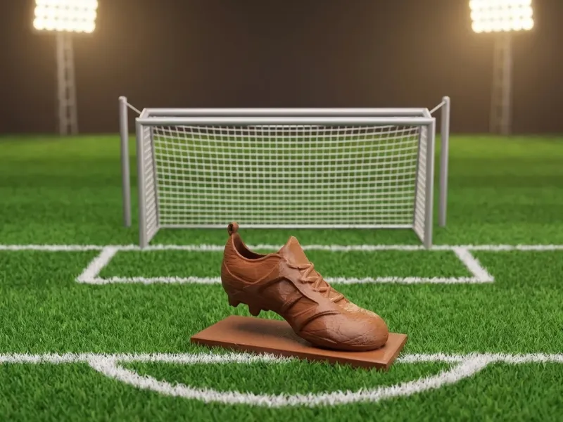 Trofeo realista de botas de fútbol