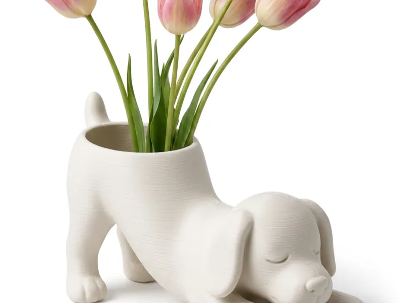 Dog Planter | Cute Puppy Flower Pot | 3D Print Decor