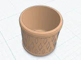 Desktop Writing Utensil Holder With Inset Pattern-0