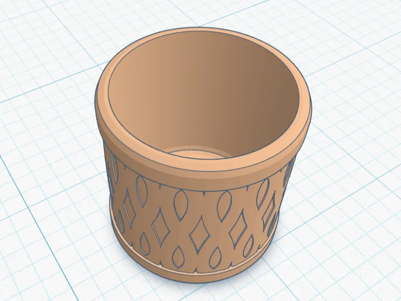 Desktop Writing Utensil Holder With Inset Pattern